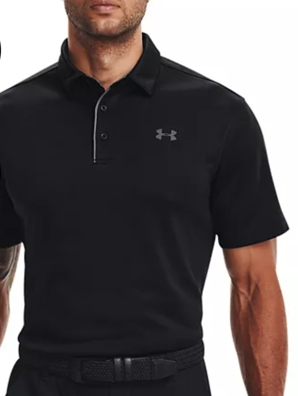 Under Armour Black Men's Tech Polo with  Logo